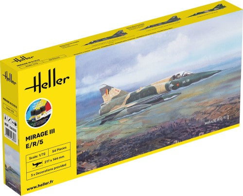 Alt text: "Heller Starter Kit Mirage LII E model kit, featuring a detailed aircraft design for aviation enthusiasts and hobbyists."