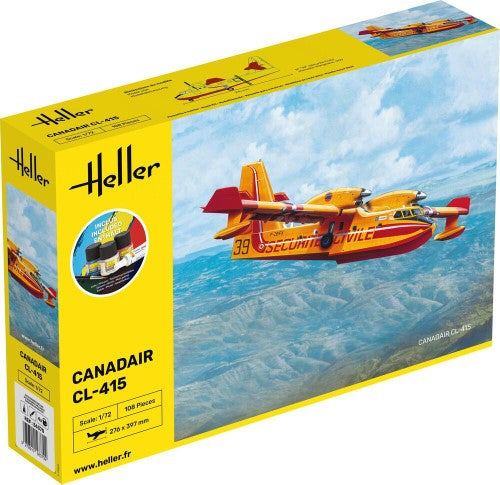 Heller Starter Kit Canadair CL-415 model, featuring essential accessories for aviation model enthusiasts.