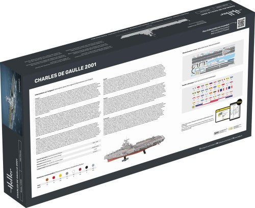 Detailed scale model kit of the French aircraft carrier Charles de Gaulle, ideal for both beginner and expert modelers.