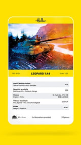 Detailed Heller Leopard 1A4 plastic model kit showcasing the German main battle tank's precision and historical significance.