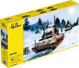 Detailed HELLER GEPARD plastic model kit of a German anti-aircraft tank with twin 35mm autocannons for hobbyists.