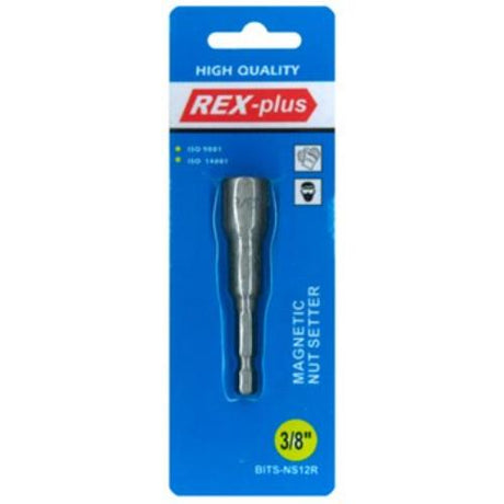 Rex-Plus 1/4" x 65mm magnetic nutsetter for secure fastening of nuts, bolts, and hex screws; compact and durable design.