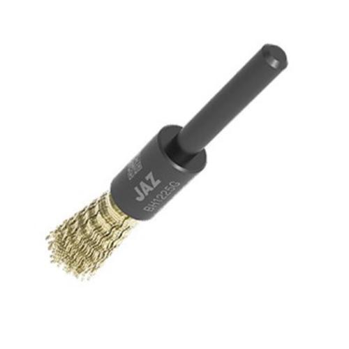 Jaz End Brush features a 12mm diameter, 25mm trim length; ideal for tough cleaning in hard-to-reach areas with high RPM efficiency.