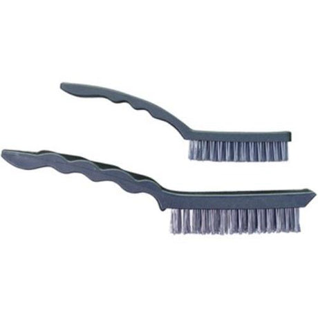 Versatile 330mm Worldwide 504AB wire brush with plastic handle for effective cleaning and rust removal with stainless steel bristles.