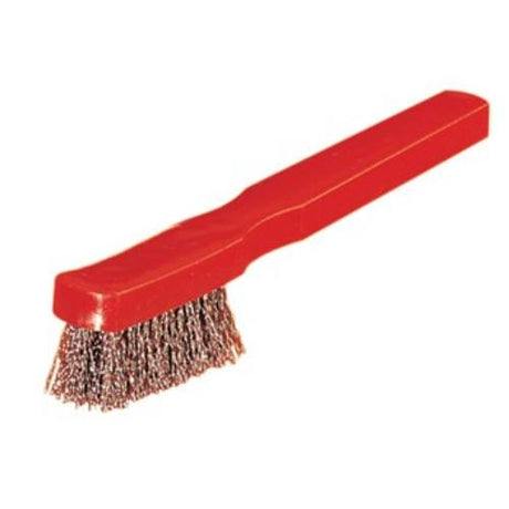 Brass spark plug brush for precision cleaning, 135mm x 15mm, removes carbon deposits for optimal engine performance.