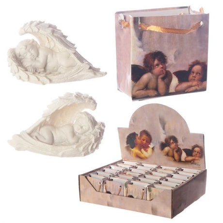 Set of 24 charming cherub figures in mini gift bags, perfect for celebrations and elegant party favors.