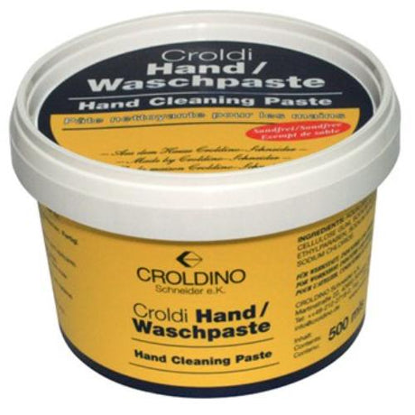 Autosol Croldino Hand Cleaning Paste in a 500ml tub, effective for removing grease, oil, and protecting hands; eco-friendly formula.