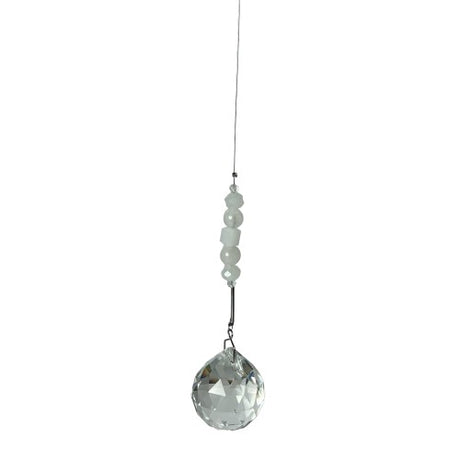 30mm aurora crystal ball with Clear Quartz beads, radiating vibrant energy and serving as a master healer for wellness.