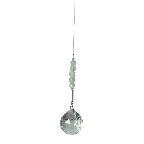 30mm aurora crystal ball with Clear Quartz beads, radiating vibrant energy and serving as a master healer for wellness.