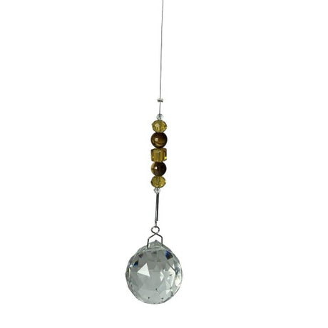30mm aurora crystal ball with Tiger's Eye beads, promoting balance and energy harmonization in an elegant design.