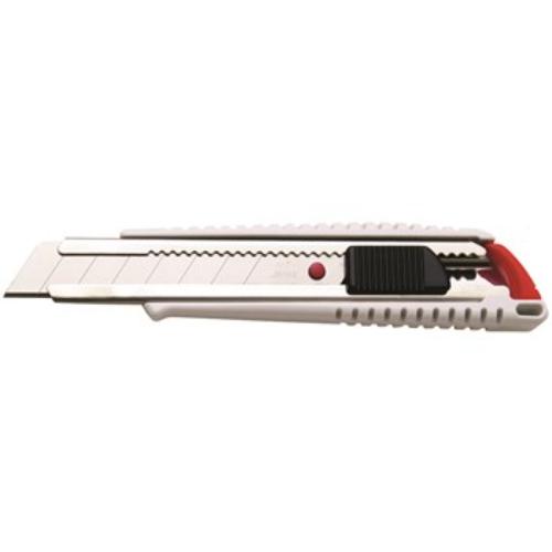 NT Cutter Snap-Off Cutter with 18mm blade, auto-lock for safety, white design, ideal for precise cutting in arts and crafts.