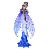 Elegant 48cm fairy figurine with lilac dress, butterfly wings, and detailed flowers, perfect for garden or home decor.