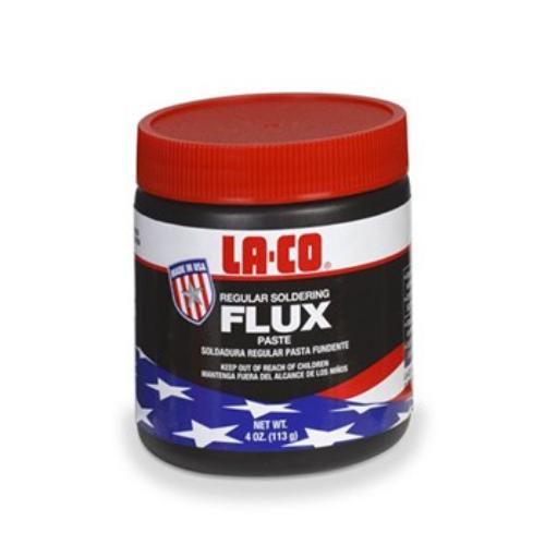 LA-CO Regular Solder Flux 56g tube, ideal for copper soldering, featuring all-weather, water-soluble paste for clean, reliable bonds.