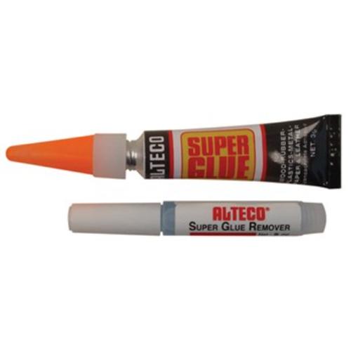 Alteco Super Glue & Remover Blister Pack 3g, ideal for quick bonding of rubber, plastic, and metal with clean application.