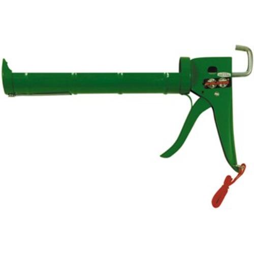 Heavy-duty 265mm ratcheting caulking gun for precise application of sealants and adhesives with ergonomic grip.