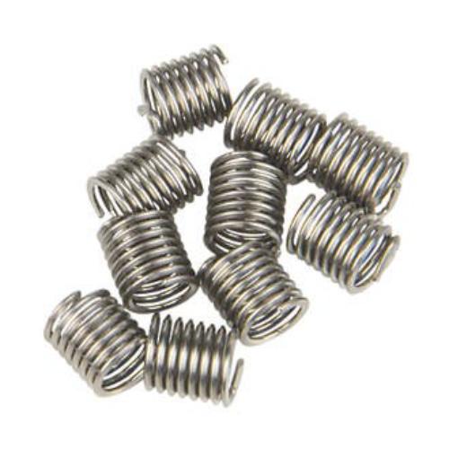 Pack of 10 M5 x 0.8 x 2.0D Helicoil thread inserts made from durable stainless steel for reliable thread repair.