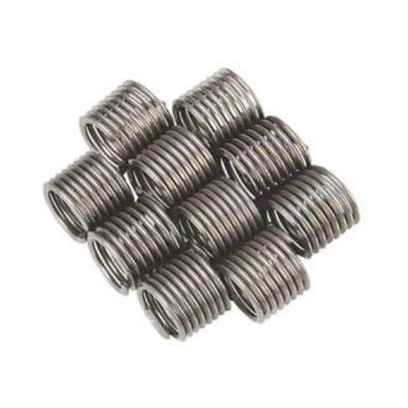 Helicoil Thread Insert M10 x 1.5 x 2.0D Long, stainless steel, ideal for repairing stripped threads, pack of 10 inserts.