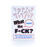 "Memes Card Game - What the F*ck? features 150 meme and caption cards for creating hilarious combinations and fun."