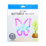LED butterfly wall light in pink and blue, measuring 22cm, adds whimsical charm to any room decor.