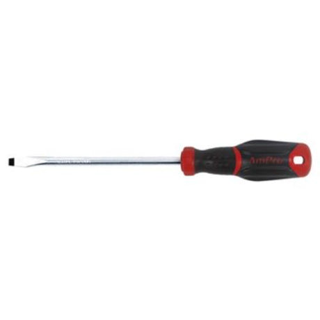 AmPro Power Grip Screwdriver Flat 4 x 80mm with durable chrome molybdenum steel and cushioned grip for comfort and torque.