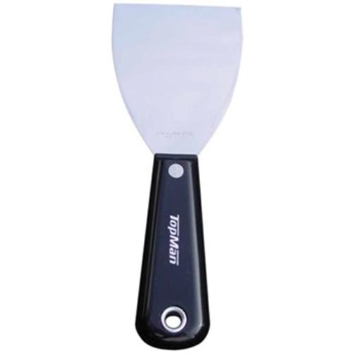 Stainless steel paint scraper with a 25mm blade, ergonomic handle, designed for efficient and precise paint removal.