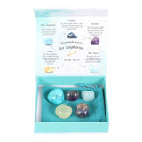 Sagittarius Gemstone Crystal Tumblestone Set featuring five crystals in a luxurious gift box for positivity and harmony.