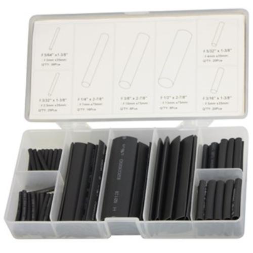 Upgrade TS127 Heat Shrink Tubing Set Black 127pc