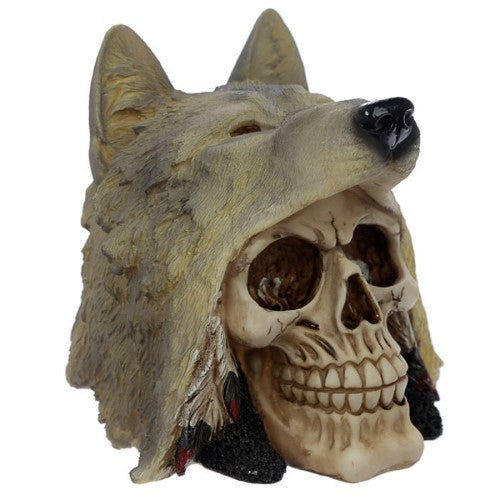 Ornament - Skull with Wolf Head Decoration (15.5cm)