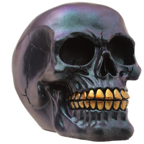 Decoration - Dark Metallic & Gold Skull (Set of 2 Assorted)