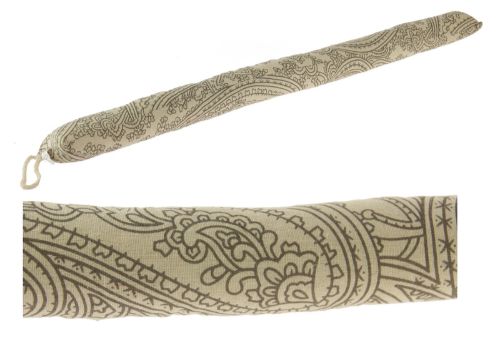 Elegant paisley-patterned doorstop, 85cm long, crafted from durable polyester-cotton blend for style and function.