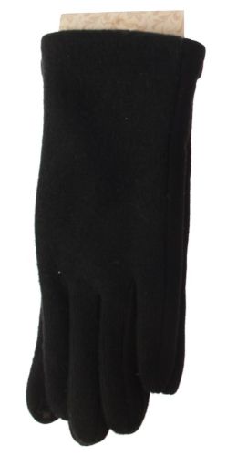 Medium black stretch gloves with touch screen finger, cozy fit, and stylish viscose polyester blend. Perfect for daily wear.