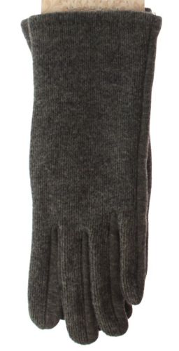Medium grey stretch gloves with touch screen fingertips, blending comfort, style, and warmth for versatile use.