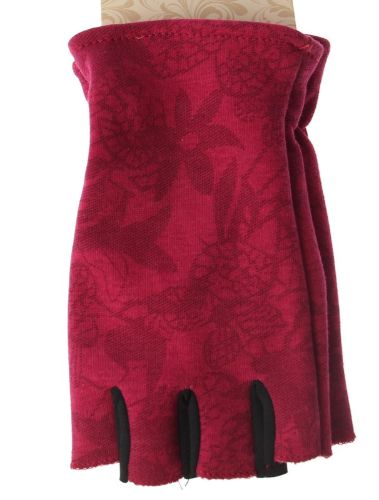 Fuschia fingerless gloves made of 100% polyester, offering warmth and dexterity for winter activities and stylish outfits.