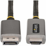 DisplayPort to HDMI adapter cable, 6FT, supports 8K at 60Hz, 4K at 144Hz, HDR10, and 7.1 channel audio for vibrant connectivity.