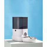 Smart white Dogness F11 WiFi pet feeder with a 4L capacity, smartphone integration, and customizable meal scheduling.