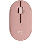 Logitech Pebble Mouse 2 M350s in Tonal Rose, a sleek, eco-friendly wireless mouse with quiet clicks and customizable functions.