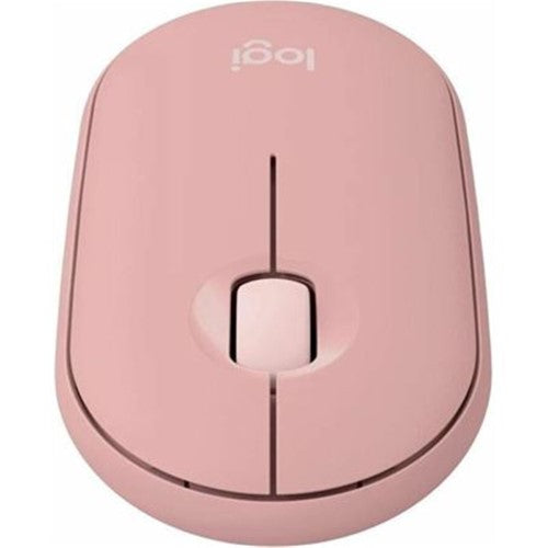 Logitech Pebble Mouse 2 M350s in Tonal Rose, featuring eco-friendly design, 4000 DPI sensor, and silent clicking technology.