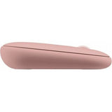 Logitech Pebble Mouse 2 M350s in Tonal Rose, a stylish, eco-friendly wireless mouse with 4000 DPI and Silent Touch Technology.