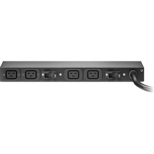 APC Basic Rack PDU AP6032A, compact power distribution unit with 4 IEC C19 ports and 32A overcurrent protection.