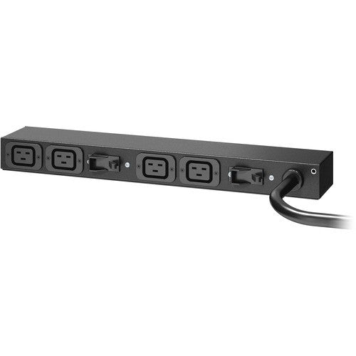 Rack-mountable APC Basic PDU with 4 IEC C19 outlets, 32A input current, and overcurrent protection for efficient power distribution.