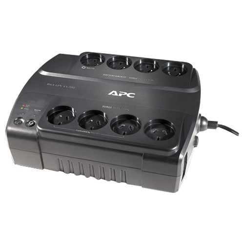 APC Power-Saving Back-UPS ES 700 VA with 8 outlets, eco-friendly design, protects devices against power surges and outages.