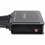 2-Port Dual-Monitor KVM switchbox enabling dual 4K display control for two computers with hassle-free setup and intuitive switching.