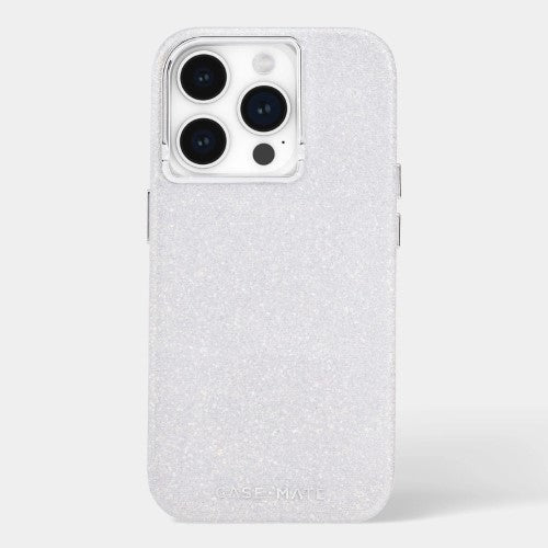 Iridescent smartphone case for iPhone 15 Pro offering 12ft drop protection, MagSafe compatibility, and antimicrobial features.