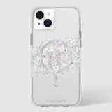 Elegant iPhone 15 Plus case featuring genuine Mother of Pearl, 12-ft drop protection, and strong MagSafe compatibility.