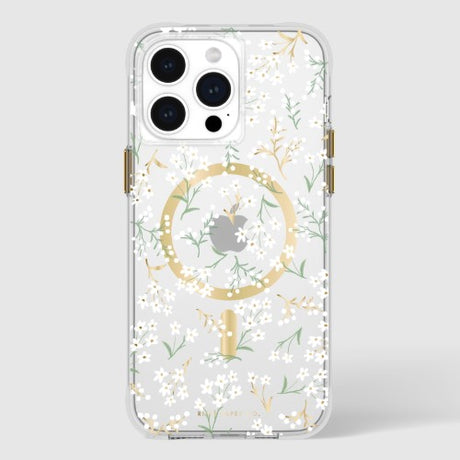 Rifle Paper Co. Petite Fleurs MagSafe case for iPhone 15 Pro Max, featuring floral design, 12-ft drop protection, and UV resistance.