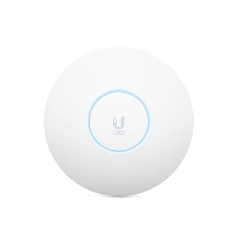 Ubiquiti UniFi Tri-Band Access Point in sleek design, supports 10.20 Gbit/s, MIMO tech, wall/ceiling mountable for versatile use.