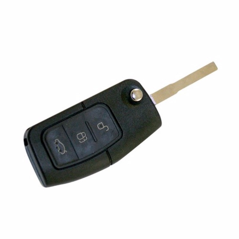 Remote Ford Flip Key with three buttons for locking, unlocking, and trunk access, designed for Falcon BF-FG and Territory models.