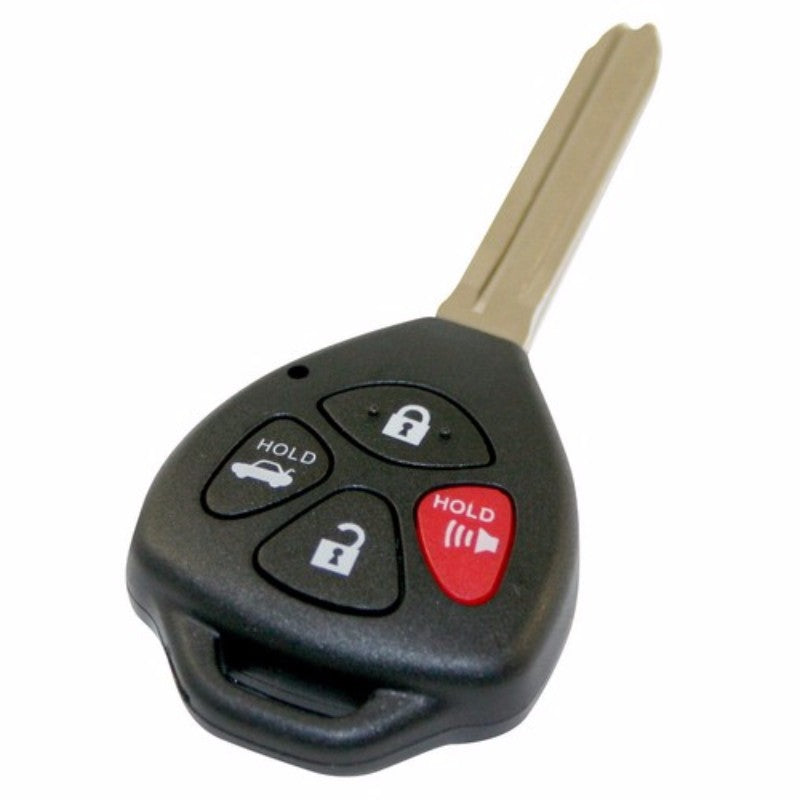 Remote shell with 4 customizable buttons, designed for Toyota key fob replacement and enhanced vehicle security.