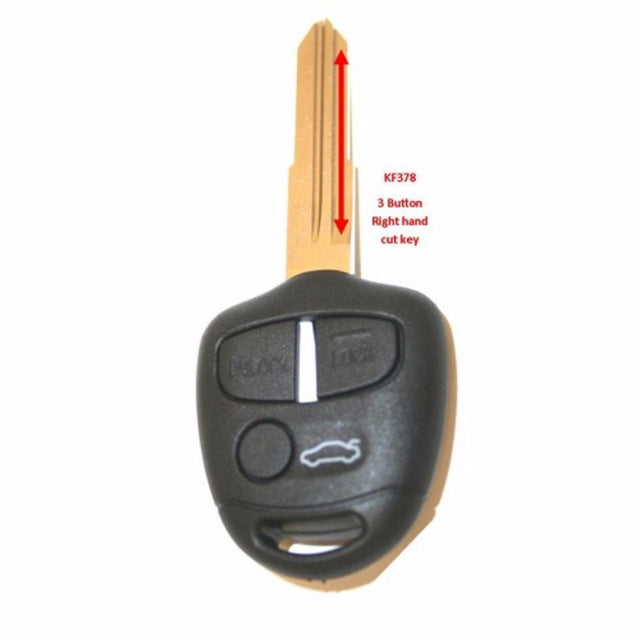 High-quality 3-button key replacement shell for Mitsubishi Lancer, Colt, and ASX, designed for seamless vehicle operation.