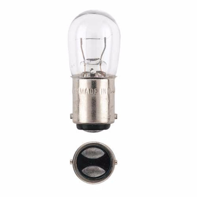 Narva Globe 12V bulbs in a pack of 10, 15 candlepower, Ba15d base, ideal for automotive and industrial lighting.